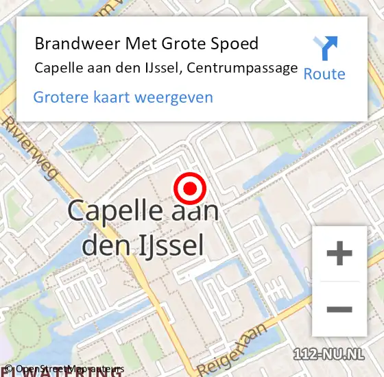 Locatie op kaart van de 112 melding: Brandweer Met Grote Spoed Naar Capelle aan den IJssel, Centrumpassage op 22 mei 2020 15:04