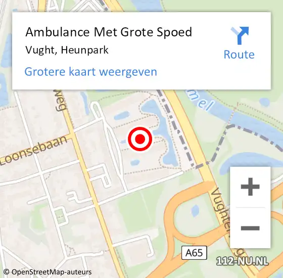 Locatie op kaart van de 112 melding: Ambulance Met Grote Spoed Naar Vught, Heunpark op 22 mei 2020 17:04