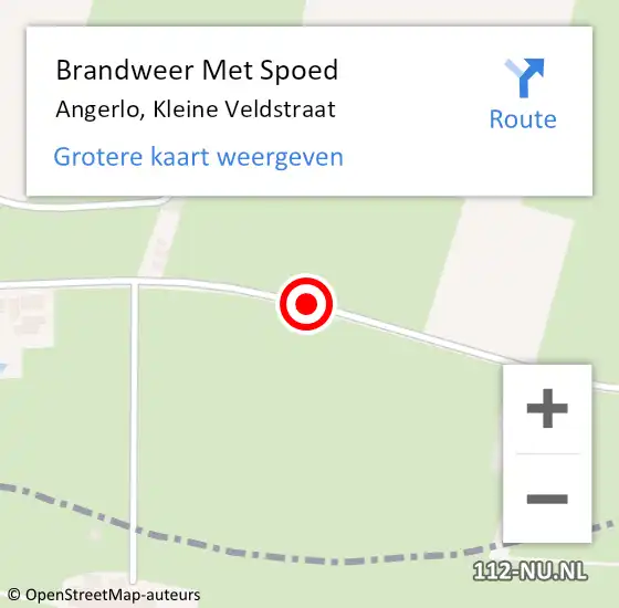 Locatie op kaart van de 112 melding: Brandweer Met Spoed Naar Angerlo, Kleine Veldstraat op 22 mei 2020 19:23