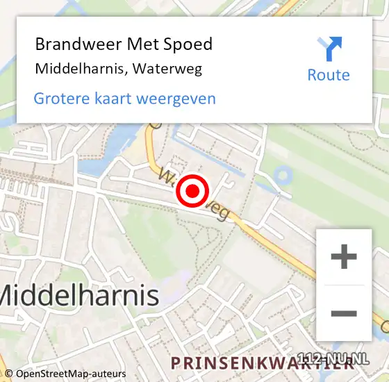 Locatie op kaart van de 112 melding: Brandweer Met Spoed Naar Middelharnis, Waterweg op 22 mei 2020 19:26