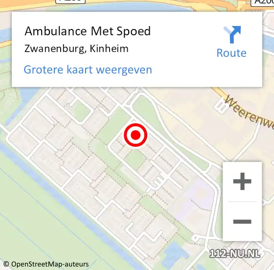 Locatie op kaart van de 112 melding: Ambulance Met Spoed Naar Zwanenburg, Kinheim op 22 mei 2020 21:20
