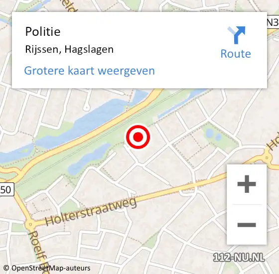 Locatie op kaart van de 112 melding: Politie Rijssen, Hagslagen op 23 mei 2020 02:06