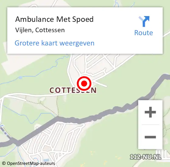 Locatie op kaart van de 112 melding: Ambulance Met Spoed Naar Vijlen, Cottessen op 7 mei 2014 14:02