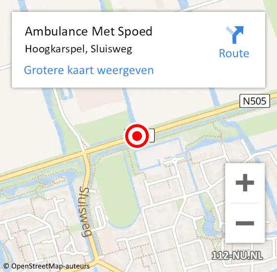 Locatie op kaart van de 112 melding: Ambulance Met Spoed Naar Hoogkarspel, Sluisweg op 23 mei 2020 08:54