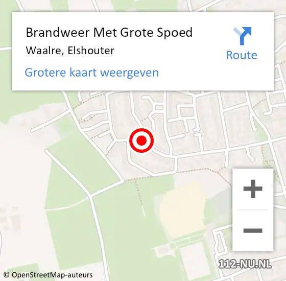 Locatie op kaart van de 112 melding: Brandweer Met Grote Spoed Naar Waalre, Elshouter op 23 mei 2020 09:25