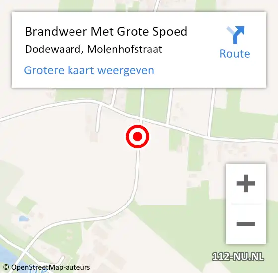 Locatie op kaart van de 112 melding: Brandweer Met Grote Spoed Naar Dodewaard, Molenhofstraat op 23 mei 2020 09:58