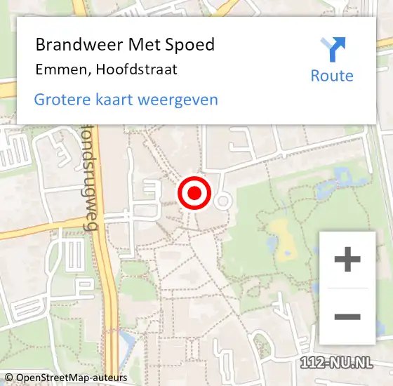 Locatie op kaart van de 112 melding: Brandweer Met Spoed Naar Emmen, Hoofdstraat op 23 mei 2020 10:41