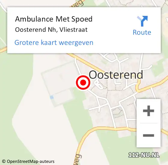 Locatie op kaart van de 112 melding: Ambulance Met Spoed Naar Oosterend Nh, Vliestraat op 23 mei 2020 10:59