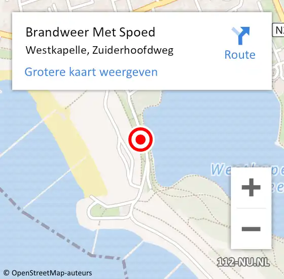 Locatie op kaart van de 112 melding: Brandweer Met Spoed Naar Westkapelle, Zuiderhoofdweg op 23 mei 2020 11:05