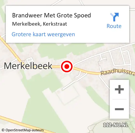 Locatie op kaart van de 112 melding: Brandweer Met Grote Spoed Naar Merkelbeek, Kerkstraat op 23 mei 2020 12:33
