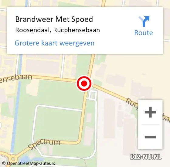 Locatie op kaart van de 112 melding: Brandweer Met Spoed Naar Roosendaal, Rucphensebaan op 23 mei 2020 12:48