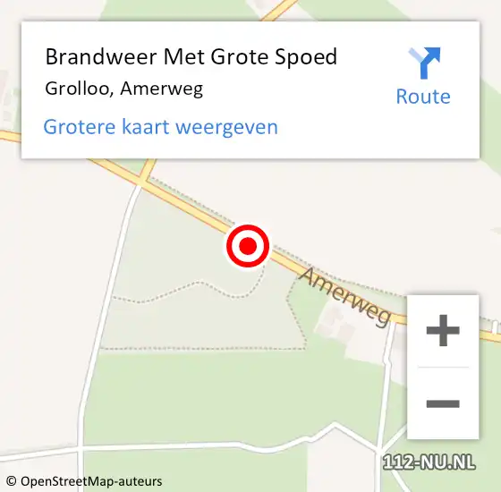 Locatie op kaart van de 112 melding: Brandweer Met Grote Spoed Naar Grolloo, Amerweg op 23 mei 2020 12:59