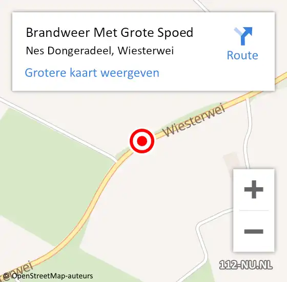 Locatie op kaart van de 112 melding: Brandweer Met Grote Spoed Naar Nes Dongeradeel, Wiesterwei op 23 mei 2020 13:00