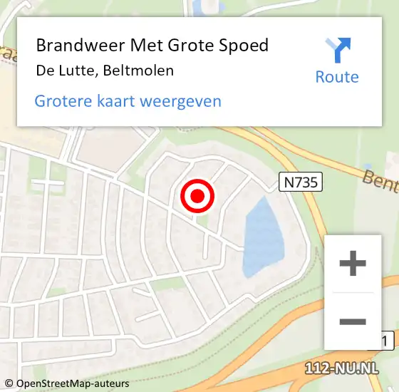 Locatie op kaart van de 112 melding: Brandweer Met Grote Spoed Naar De Lutte, Beltmolen op 23 mei 2020 13:41