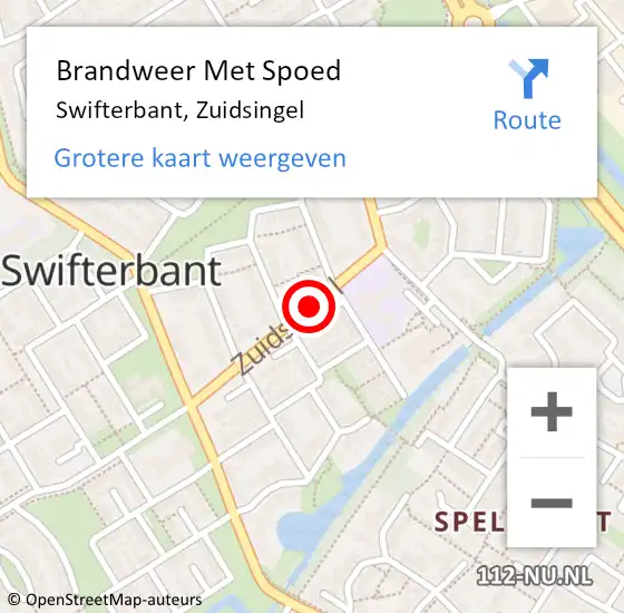 Locatie op kaart van de 112 melding: Brandweer Met Spoed Naar Swifterbant, Zuidsingel op 23 mei 2020 13:52