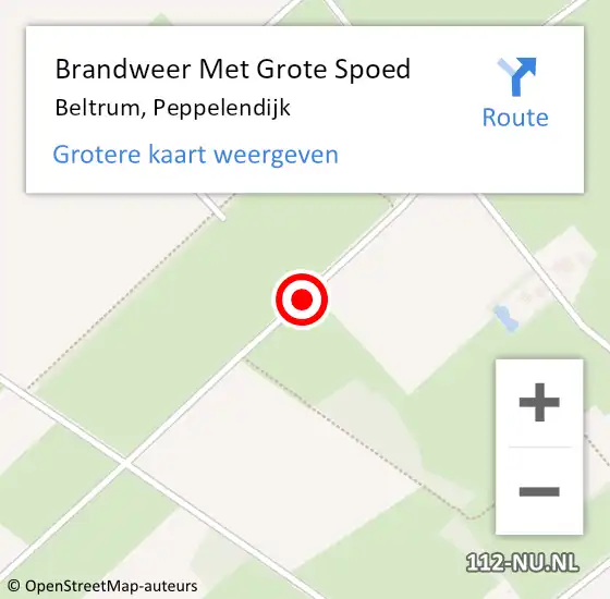 Locatie op kaart van de 112 melding: Brandweer Met Grote Spoed Naar Beltrum, Peppelendijk op 23 mei 2020 13:59