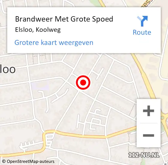 Locatie op kaart van de 112 melding: Brandweer Met Grote Spoed Naar Elsloo, Koolweg op 23 mei 2020 14:00