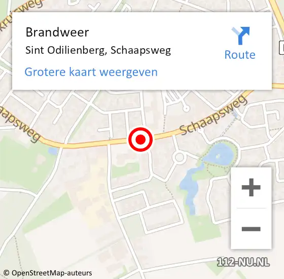 Locatie op kaart van de 112 melding: Brandweer Sint Odilienberg, Schaapsweg op 23 mei 2020 14:00