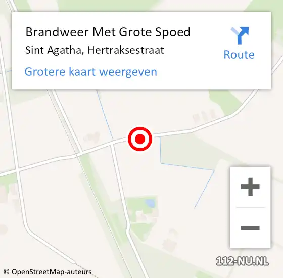 Locatie op kaart van de 112 melding: Brandweer Met Grote Spoed Naar Sint Agatha, Hertraksestraat op 23 mei 2020 14:19