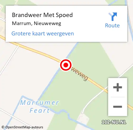 Locatie op kaart van de 112 melding: Brandweer Met Spoed Naar Marrum, Nieuweweg op 23 mei 2020 15:33