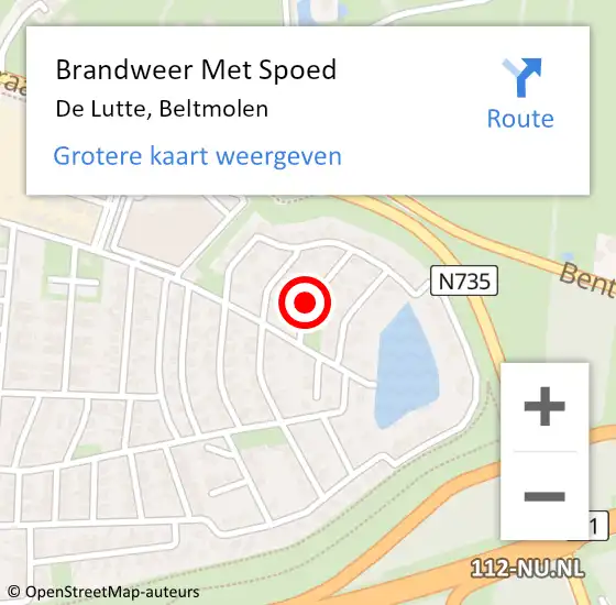 Locatie op kaart van de 112 melding: Brandweer Met Spoed Naar De Lutte, Beltmolen op 23 mei 2020 15:34