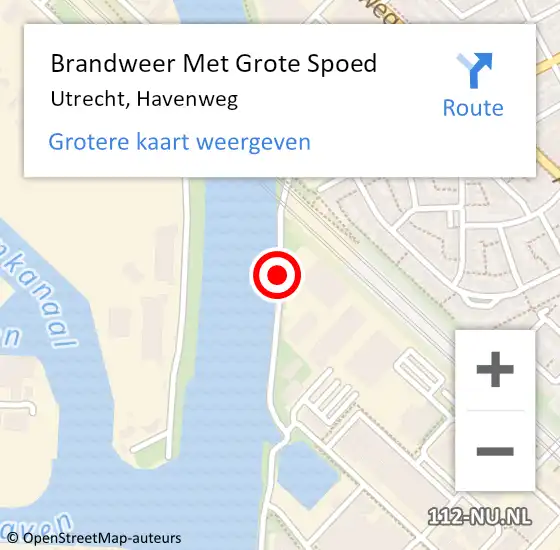 Locatie op kaart van de 112 melding: Brandweer Met Grote Spoed Naar Utrecht, Havenweg op 23 mei 2020 18:21