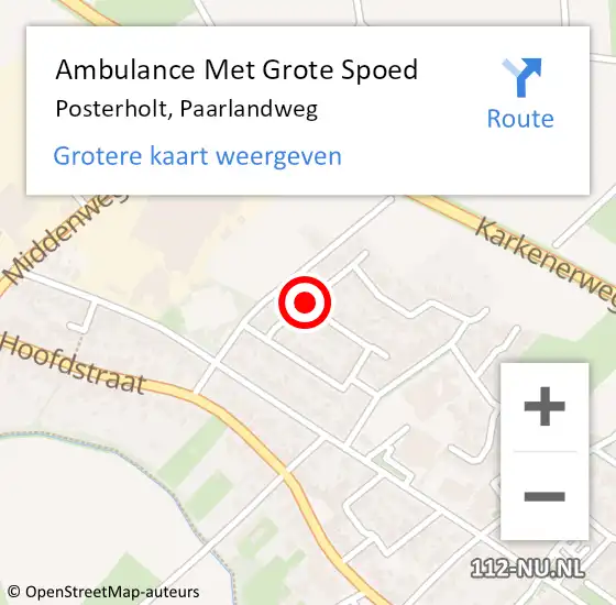 Locatie op kaart van de 112 melding: Ambulance Met Grote Spoed Naar Posterholt, Paarlandweg op 23 mei 2020 18:24