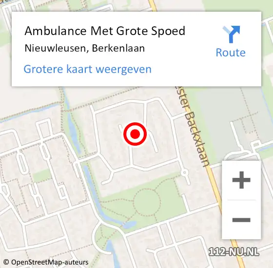 Locatie op kaart van de 112 melding: Ambulance Met Grote Spoed Naar Nieuwleusen, Berkenlaan op 23 mei 2020 18:24