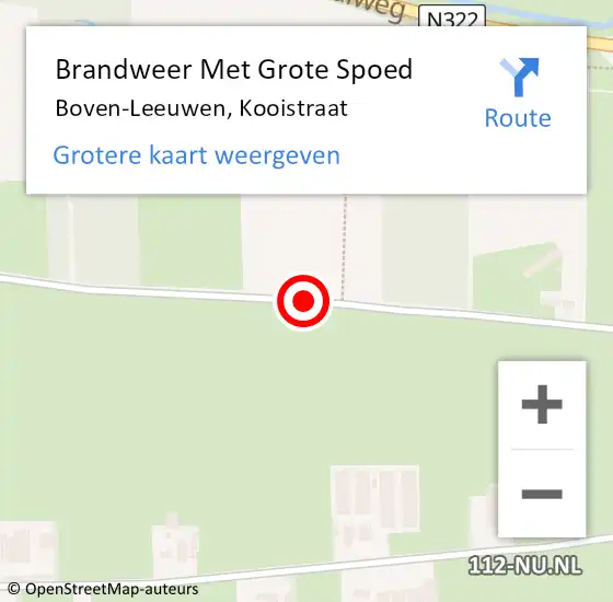 Locatie op kaart van de 112 melding: Brandweer Met Grote Spoed Naar Boven-Leeuwen, Kooistraat op 23 mei 2020 19:29