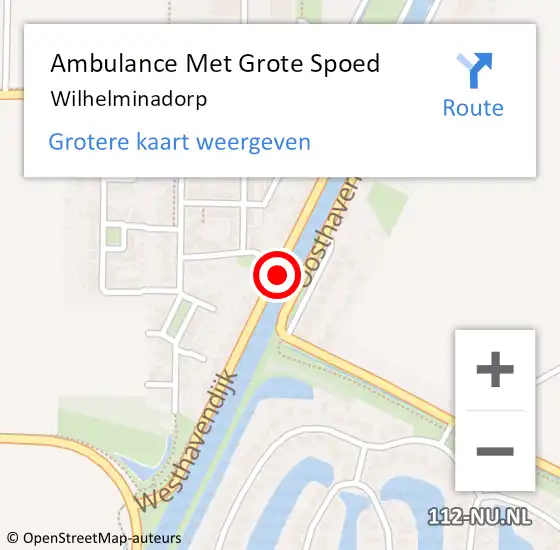 Locatie op kaart van de 112 melding: Ambulance Met Grote Spoed Naar Wilhelminadorp op 23 mei 2020 19:33
