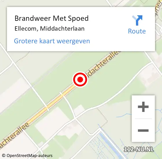 Locatie op kaart van de 112 melding: Brandweer Met Spoed Naar Ellecom, Middachterlaan op 23 mei 2020 20:13