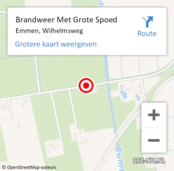 Locatie op kaart van de 112 melding: Brandweer Met Grote Spoed Naar Emmen, Wilhelmsweg op 23 mei 2020 21:43