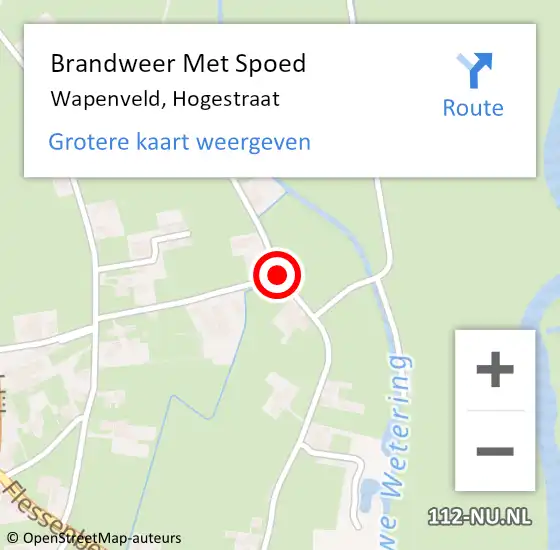 Locatie op kaart van de 112 melding: Brandweer Met Spoed Naar Wapenveld, Hogestraat op 23 mei 2020 23:19