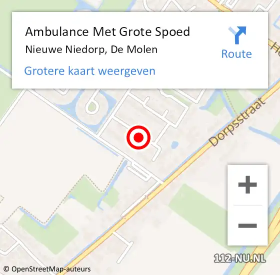 Locatie op kaart van de 112 melding: Ambulance Met Grote Spoed Naar Nieuwe Niedorp, De Molen op 24 mei 2020 00:41