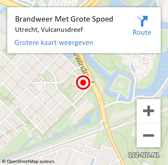 Locatie op kaart van de 112 melding: Brandweer Met Grote Spoed Naar Utrecht, Vulcanusdreef op 24 mei 2020 01:21