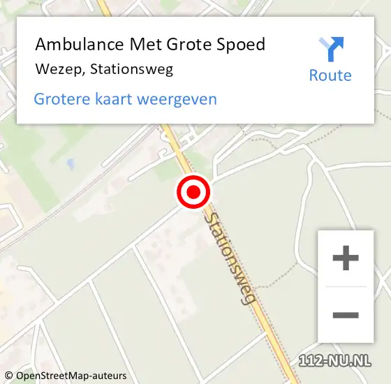 Locatie op kaart van de 112 melding: Ambulance Met Grote Spoed Naar Wezep, Stationsweg op 24 mei 2020 08:26
