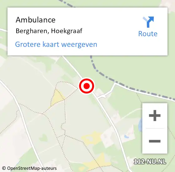 Locatie op kaart van de 112 melding: Ambulance Bergharen, Hoekgraaf op 24 mei 2020 09:06