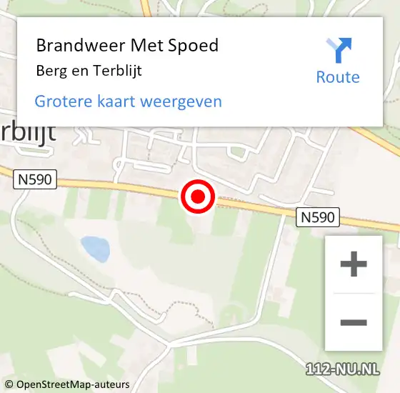 Locatie op kaart van de 112 melding: Brandweer Met Spoed Naar Berg en Terblijt op 24 mei 2020 10:05