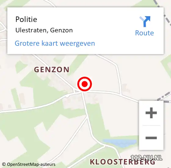 Locatie op kaart van de 112 melding: Politie Ulestraten, Genzon op 24 mei 2020 10:18