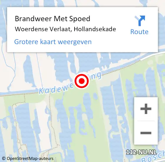 Locatie op kaart van de 112 melding: Brandweer Met Spoed Naar Woerdense Verlaat, Hollandsekade op 24 mei 2020 10:46