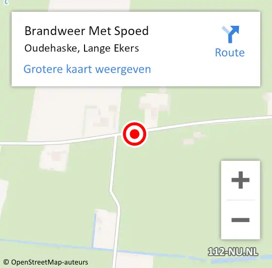 Locatie op kaart van de 112 melding: Brandweer Met Spoed Naar Oudehaske, Lange Ekers op 24 mei 2020 13:11