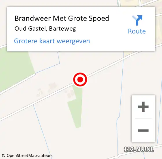 Locatie op kaart van de 112 melding: Brandweer Met Grote Spoed Naar Oud Gastel, Barteweg op 24 mei 2020 17:15