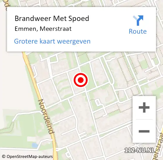 Locatie op kaart van de 112 melding: Brandweer Met Spoed Naar Emmen, Meerstraat op 24 mei 2020 17:36