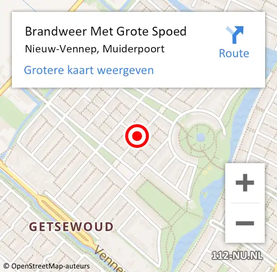 Locatie op kaart van de 112 melding: Brandweer Met Grote Spoed Naar Nieuw-Vennep, Muiderpoort op 24 mei 2020 17:39