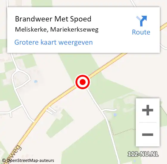 Locatie op kaart van de 112 melding: Brandweer Met Spoed Naar Meliskerke, Mariekerkseweg op 24 mei 2020 17:40