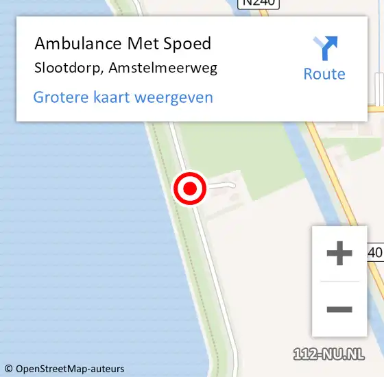 Locatie op kaart van de 112 melding: Ambulance Met Spoed Naar Slootdorp, Amstelmeerweg op 24 mei 2020 19:24