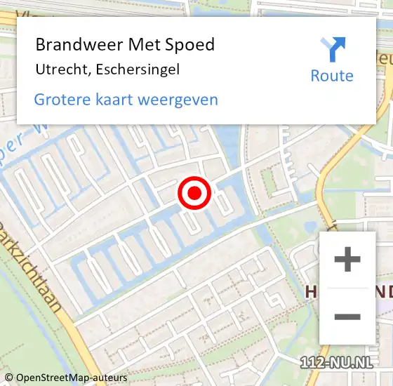 Locatie op kaart van de 112 melding: Brandweer Met Spoed Naar Utrecht, Eschersingel op 24 mei 2020 21:31