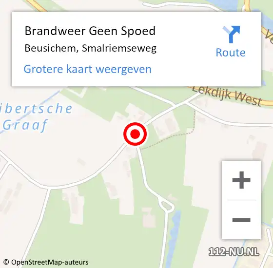 Locatie op kaart van de 112 melding: Brandweer Geen Spoed Naar Beusichem, Smalriemseweg op 24 mei 2020 23:08