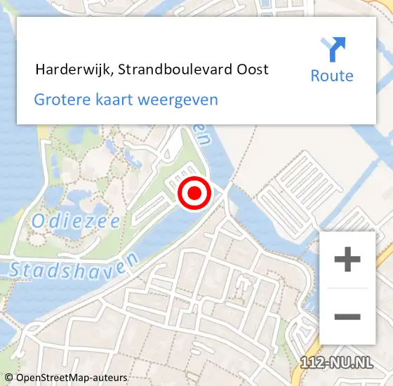 Locatie op kaart van de 112 melding:  Harderwijk, Strandboulevard Oost op 25 mei 2020 05:05