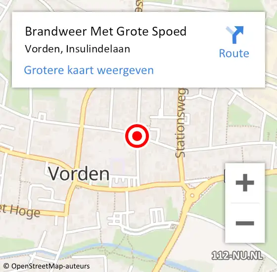 Locatie op kaart van de 112 melding: Brandweer Met Grote Spoed Naar Vorden, Insulindelaan op 25 mei 2020 07:04